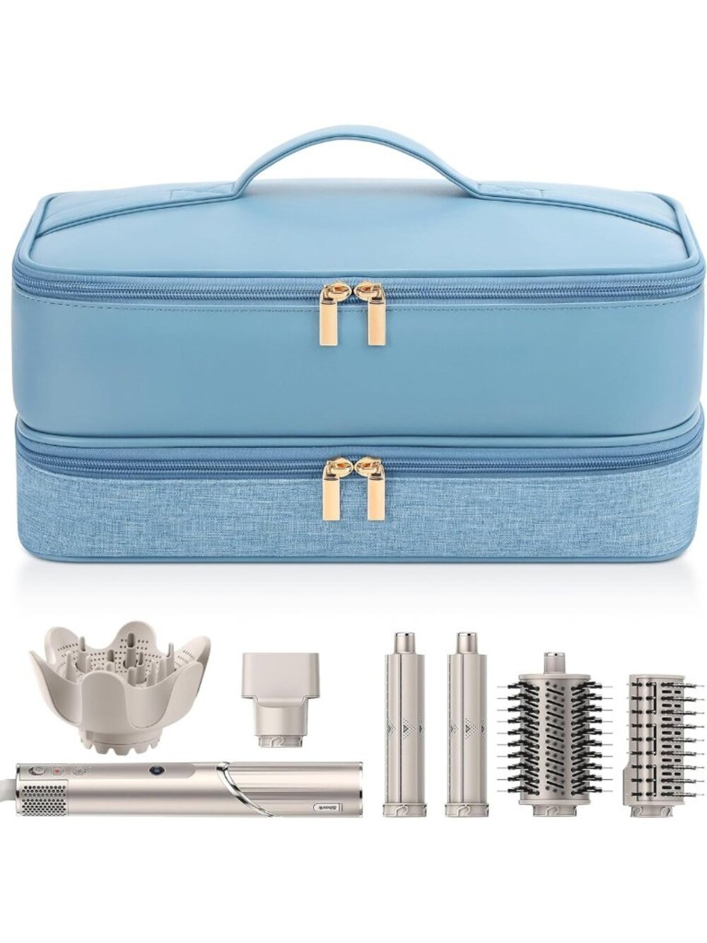 Portable Travel Hair Dryer Case, Double-Layer Organizer for Blow Dryer